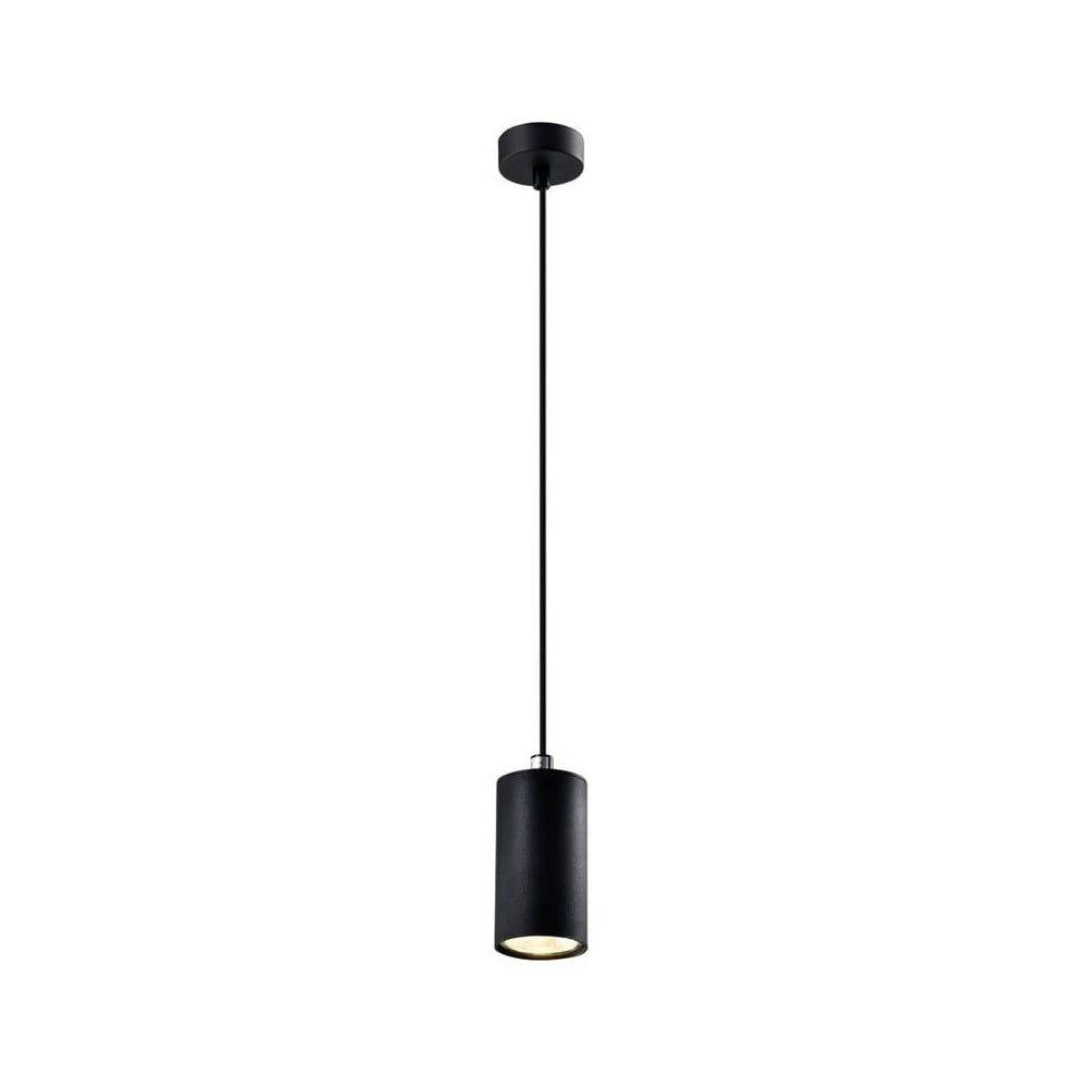 Čierne závesné svietidlo s kovovým tienidlom ø 7 cm Tubo - Candellux Lighting