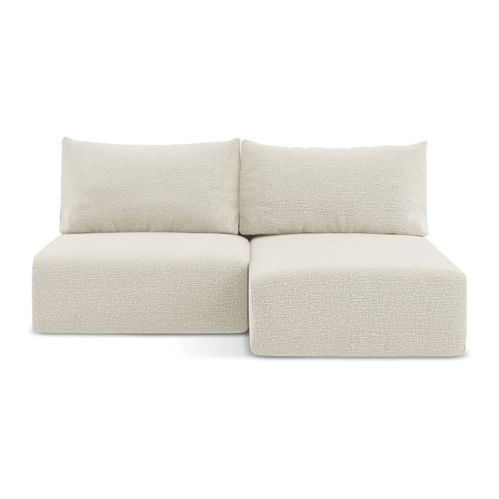 Krémovobiela rozkladacia/s úložným priestorom rohová pohovka (pravý roh) Kalena – Makamii