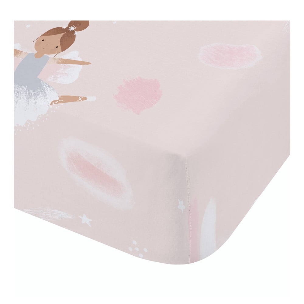 Ružová napínacia detská plachta do postieľky 70x140 cm Dancing Fairies – Catherine Lansfield