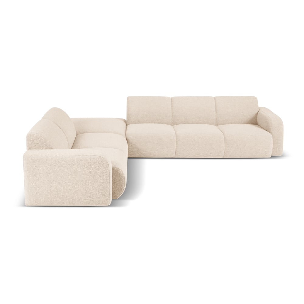 Béžová rohová pohovka z textílie bouclé (ľavý roh) Molino – Micadoni Home