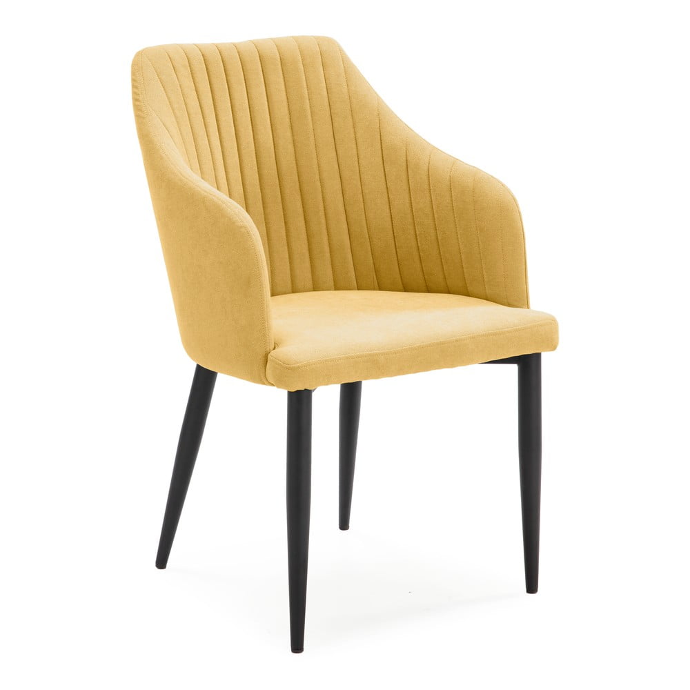 Žlté čalúnené jedálenské kreslá v súprave 2 ks Nadi – Marckeric