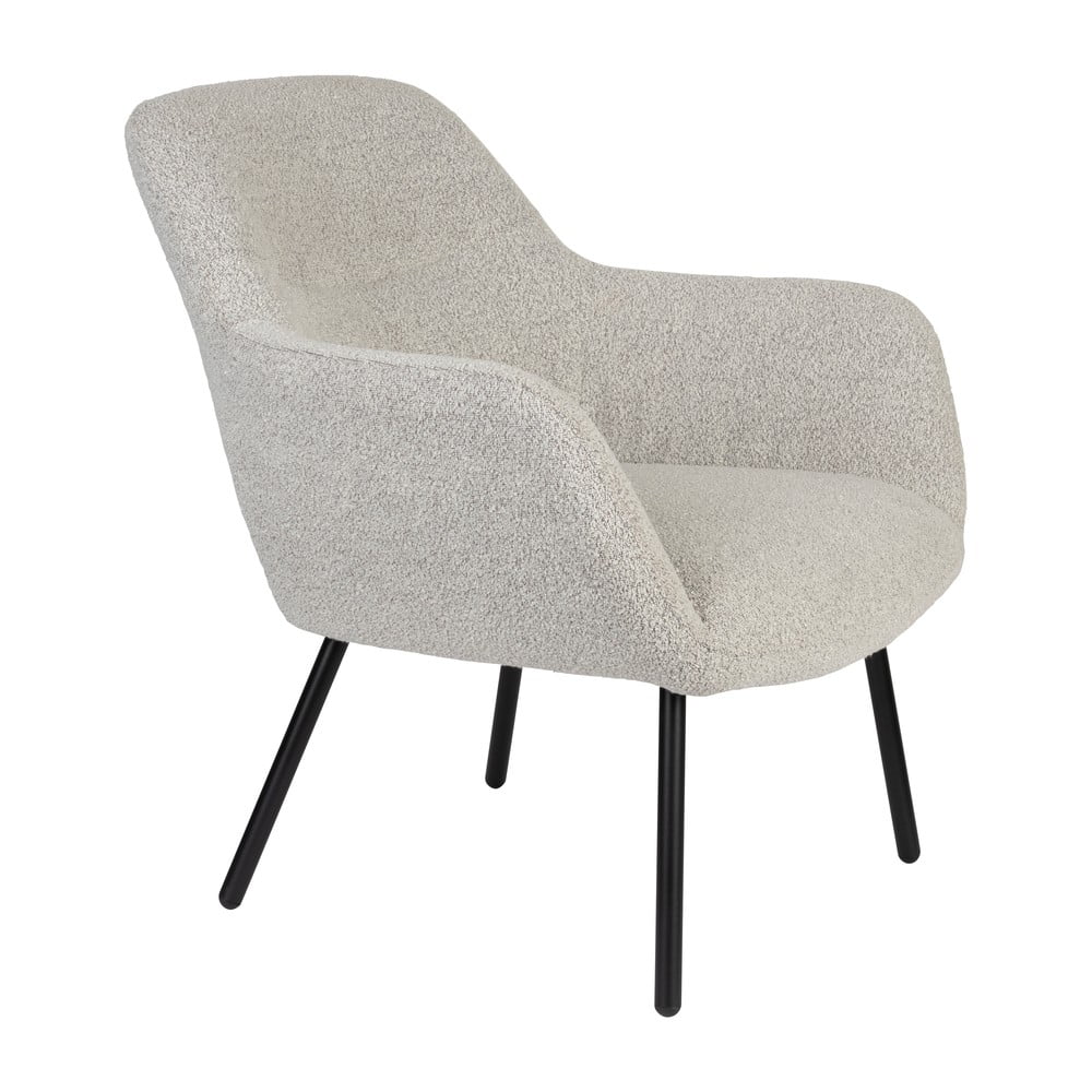 Biele kreslo z textílie buklé Dude – White Label