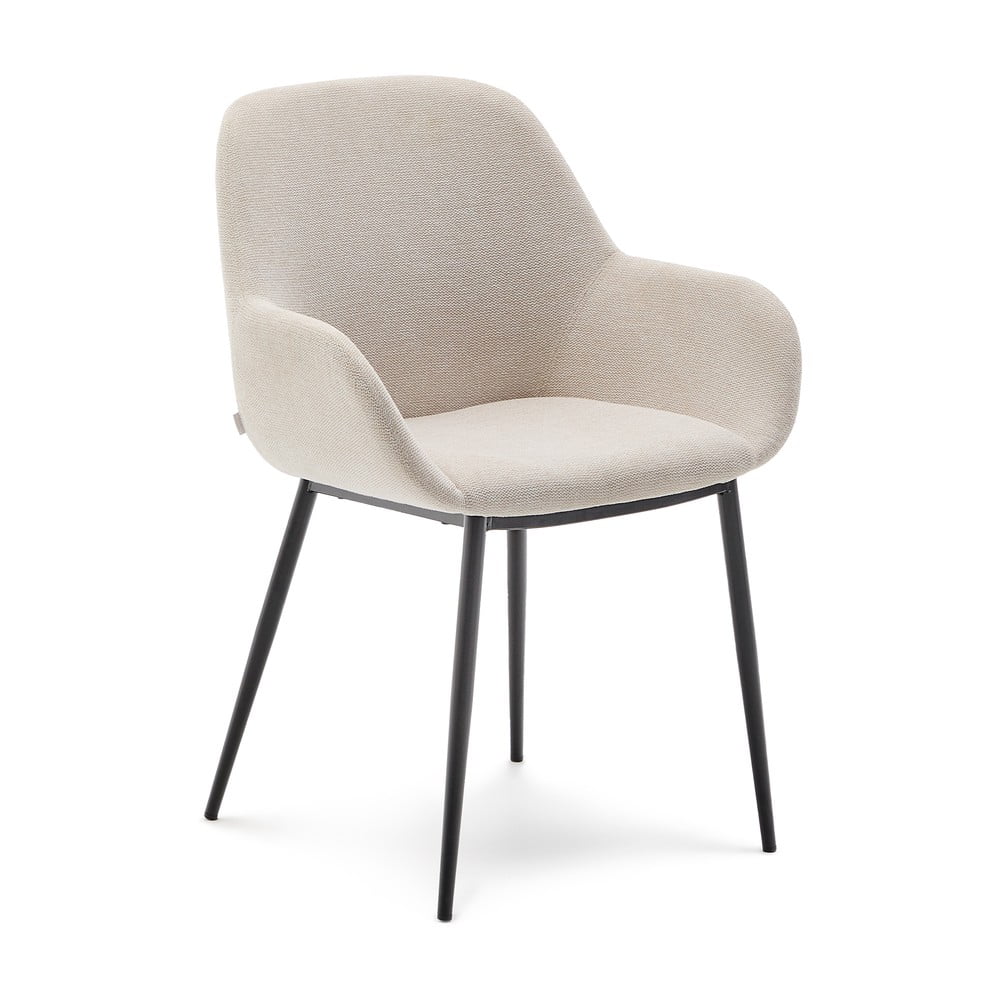 Krémovobiele čalúnené jedálenské kreslo Konna – Kave Home