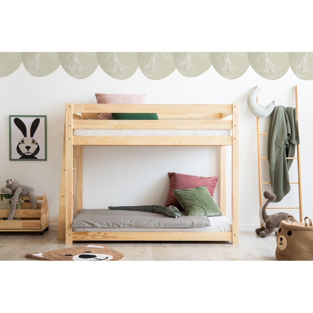 Poschodová detská posteľ z borovicového dreva 70x140 cm CLPB - Adeko
