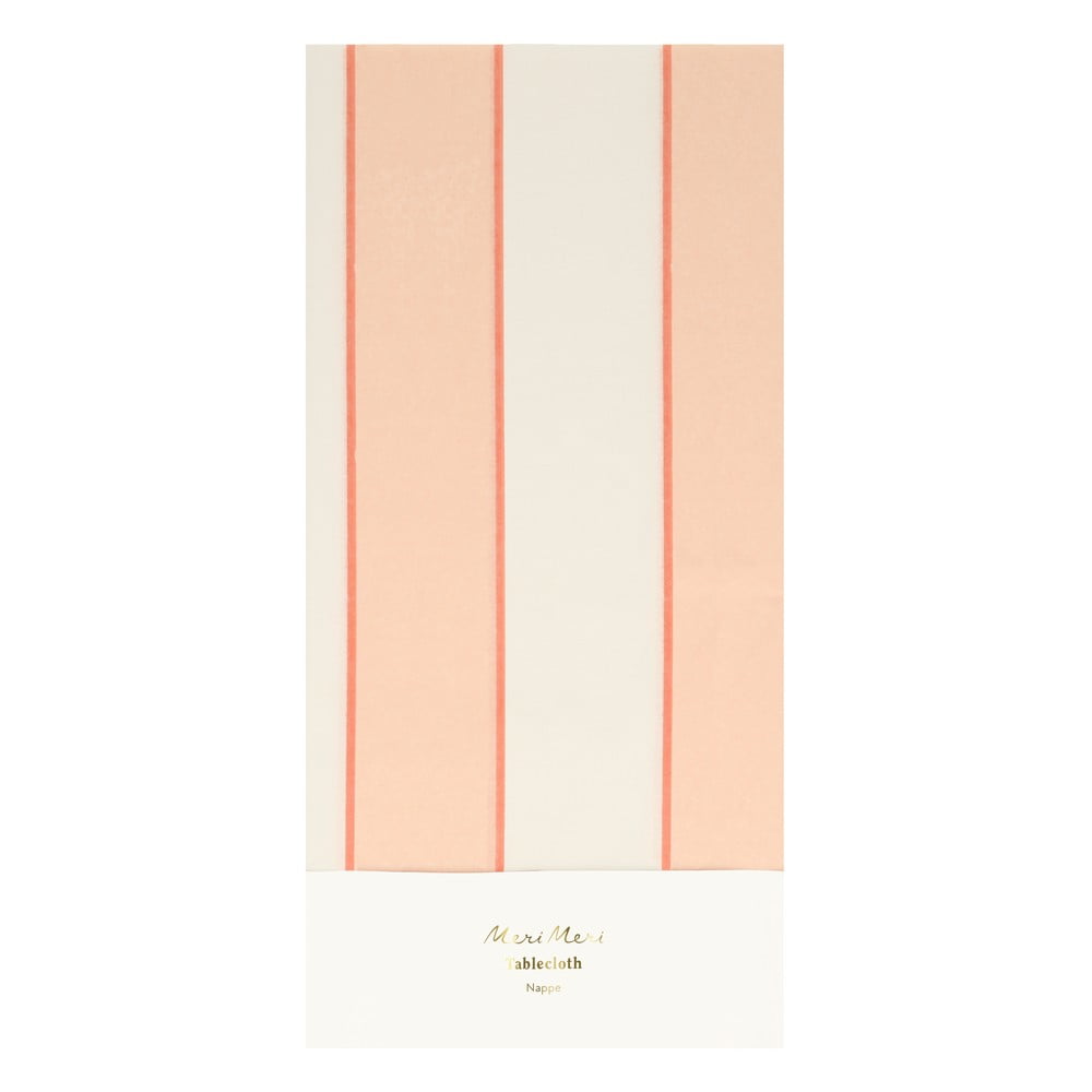 Obrus 137x259 cm Peach Stripe – Meri Meri