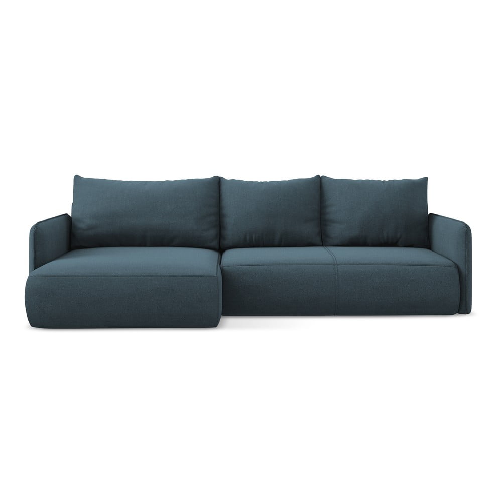 Modrá rozkladacia/s úložným priestorom rohová pohovka (ľavý roh) Nanea – Makamii