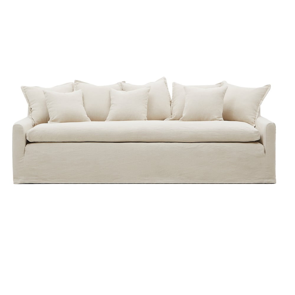 Béžová ľanová pohovka 230 cm Zenira – Kave Home