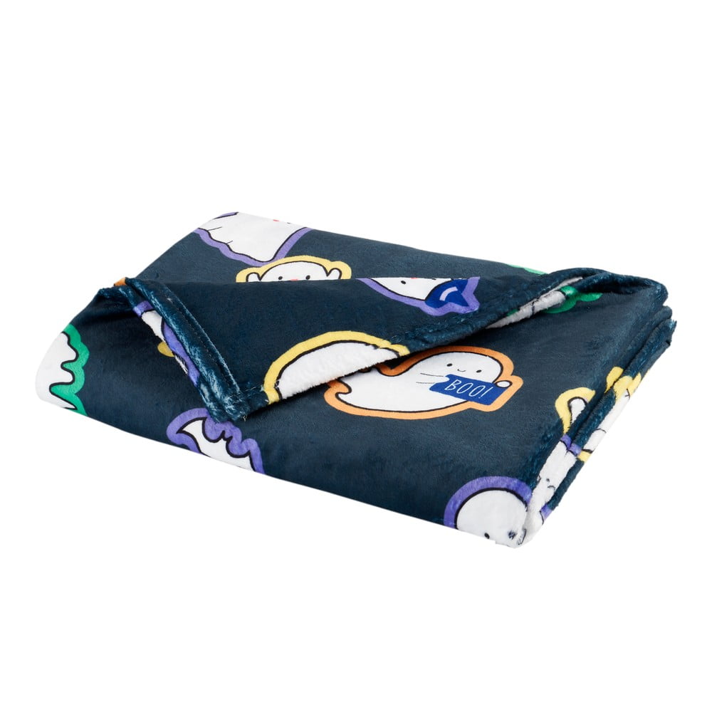 Čierna deka s haloweenským motívom z mikroplyšu 130x170 cm Halloween Ghosts – Catherine Lansfield