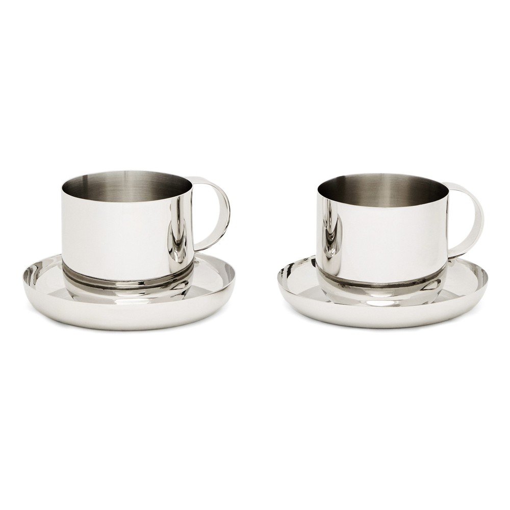 Šálky v súprave 2 ks z nehrdzavejúcej ocele v striebornej farbe Nirela – Kave Home