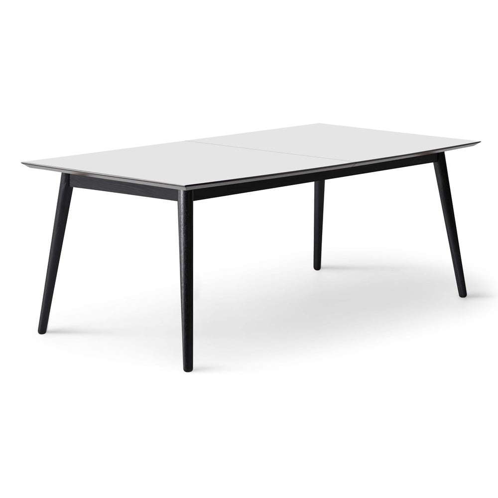 Bielo-čierny rozkladací jedálenský stôl s bielou doskou 100x210 cm Meza – Hammel Furniture