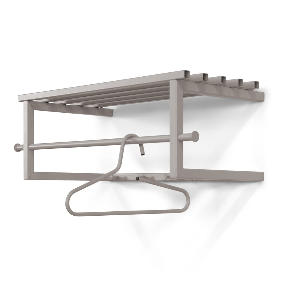 Taupe kovový nástenný vešiak s poličkou 76 cm Marco – Spinder Design