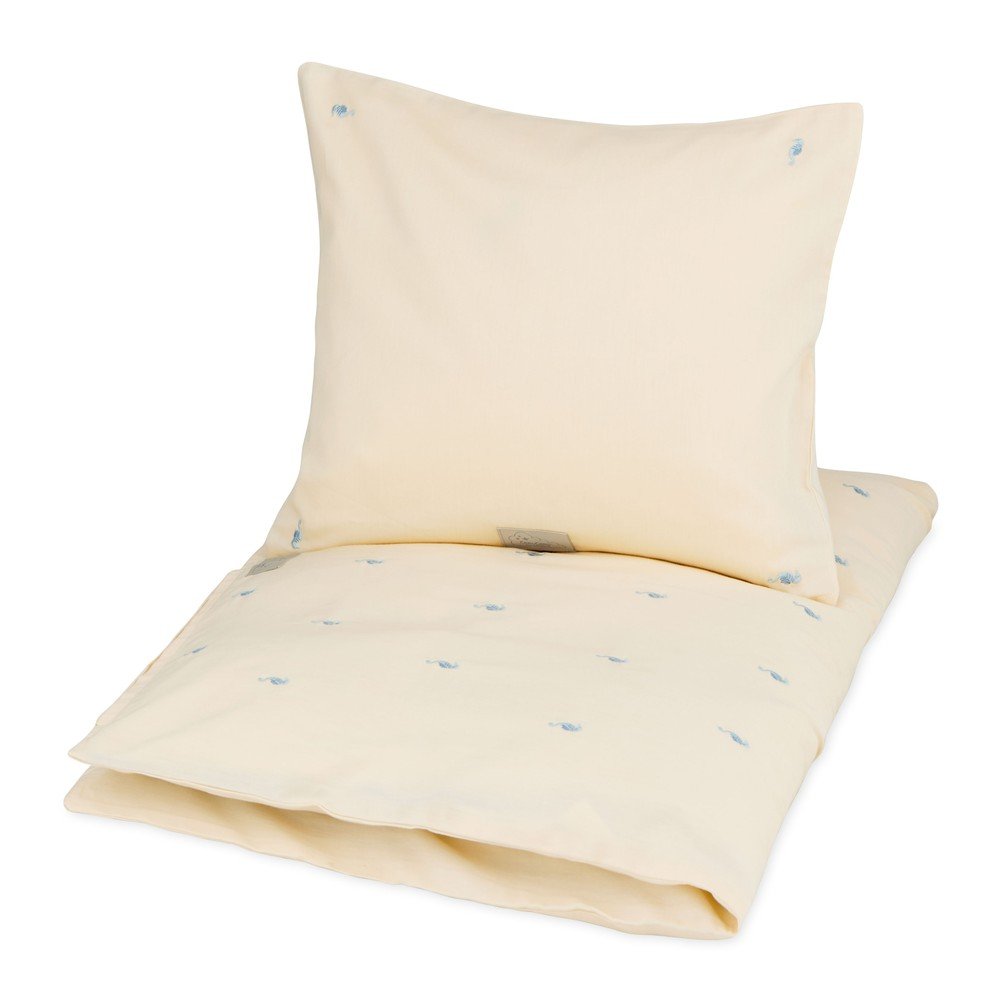 Svetložltá detská obliečka do postieľky z Bio bavlny 70x100 cm Sea Garden – Cam Cam Copenhagen