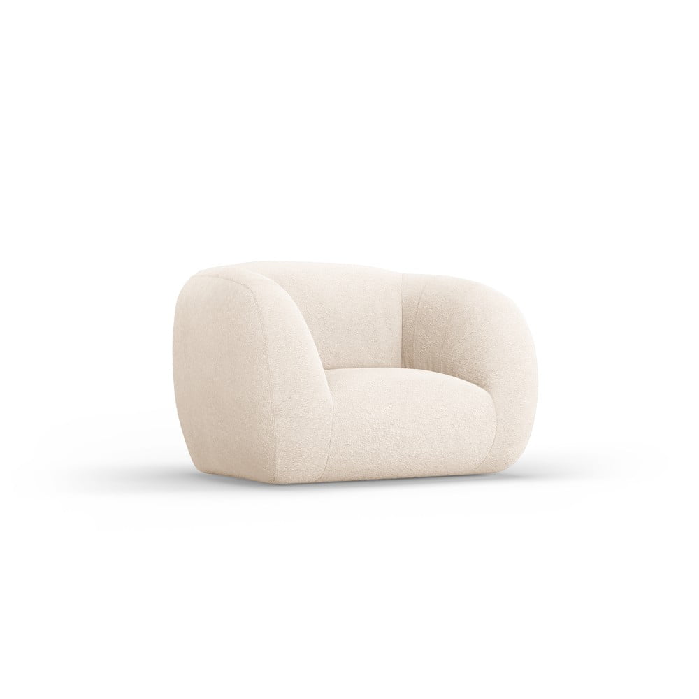 Krémové kreslo z textílie buklé Essen – Cosmopolitan Design