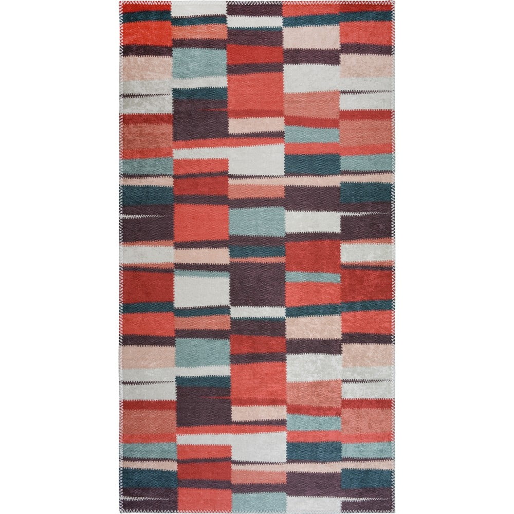 Červený prateľný behúň 80x200 cm Blocks of Fun – Vitaus