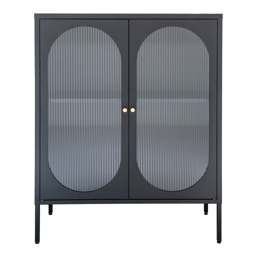 Čierna kovová vitrína 90x110 cm Adelaide – House Nordic