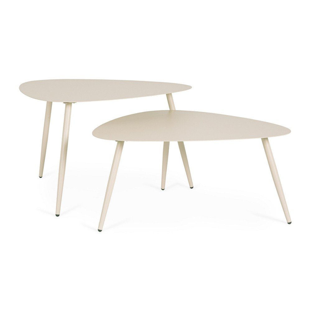 Oceľové záhradné konferenčné stolíky v súprave 2 ks 73