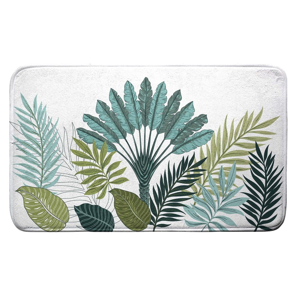 Biela/zelená kúpeľňová predložka 45x75 cm Panazio – douceur d'intérieur