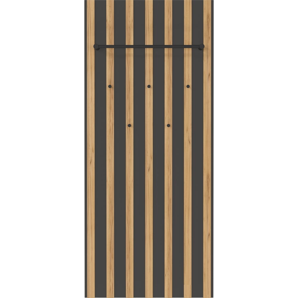 Vešiakový panel v dekore duba v antracitovo-prírodnej farbe 64x148x14 cm Renell – Germania