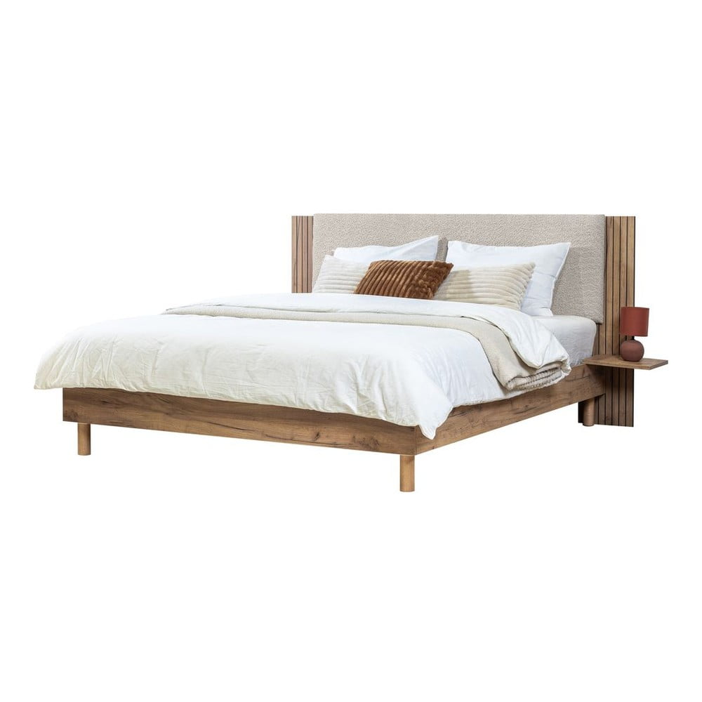 Svetlosivá dvojlôžková posteľ s roštom 160x200 cm Lior – Bobochic Paris