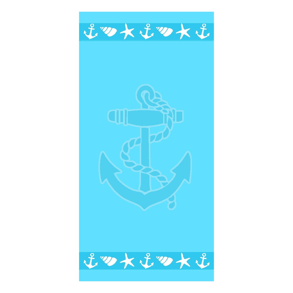 Modrá froté bavlnená plážová osuška 70x140 cm Anchor – B.E.S.