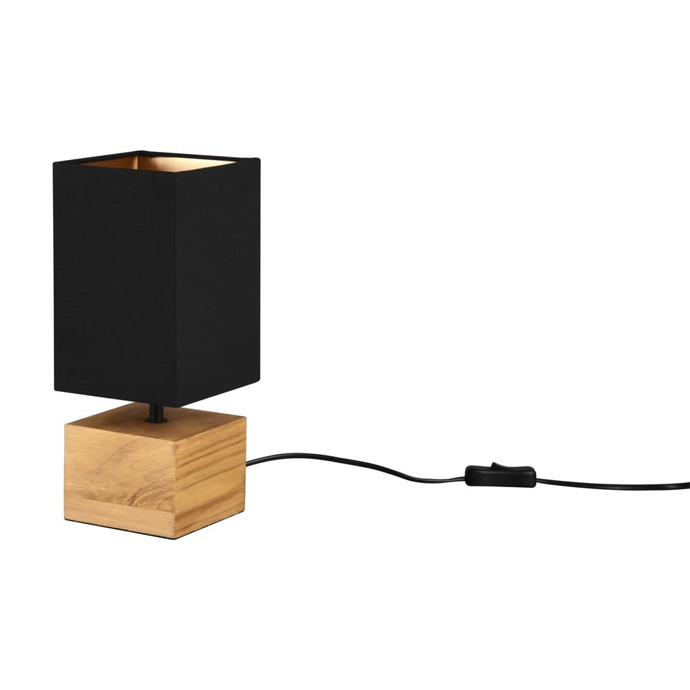 Stolová lampa s textilným tienidlom v čierno-prírodnej farbe (výška 30 cm) Woody – Reality