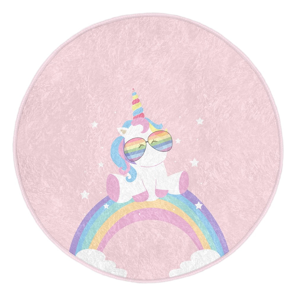 Ružový detský koberec ø 100 cm Comfort – Mila Home