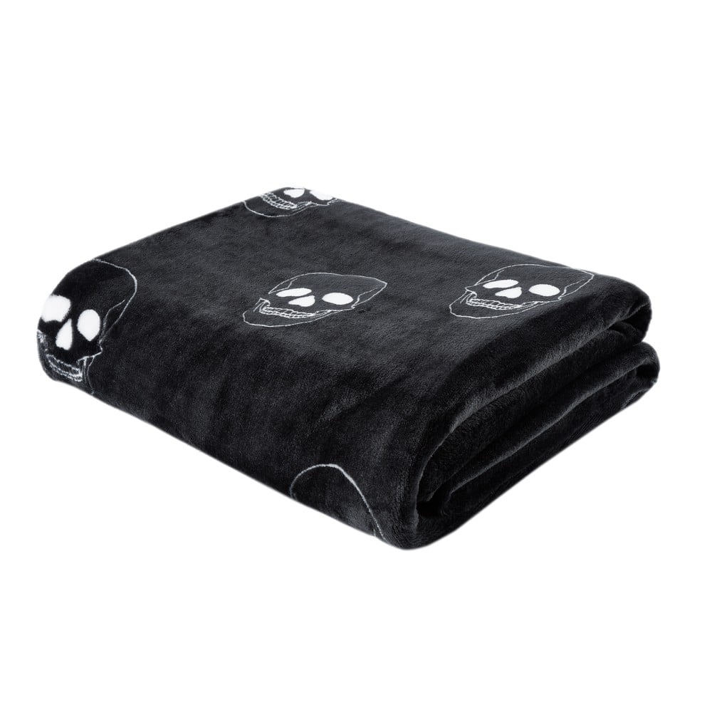 Tmavosivá detská deka z mikroplyšu 130x170 cm Skulls – Catherine Lansfield