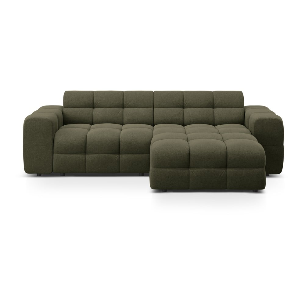 Zelená rohová pohovka (pravý roh/s leňoškou) Kendal – Micadoni