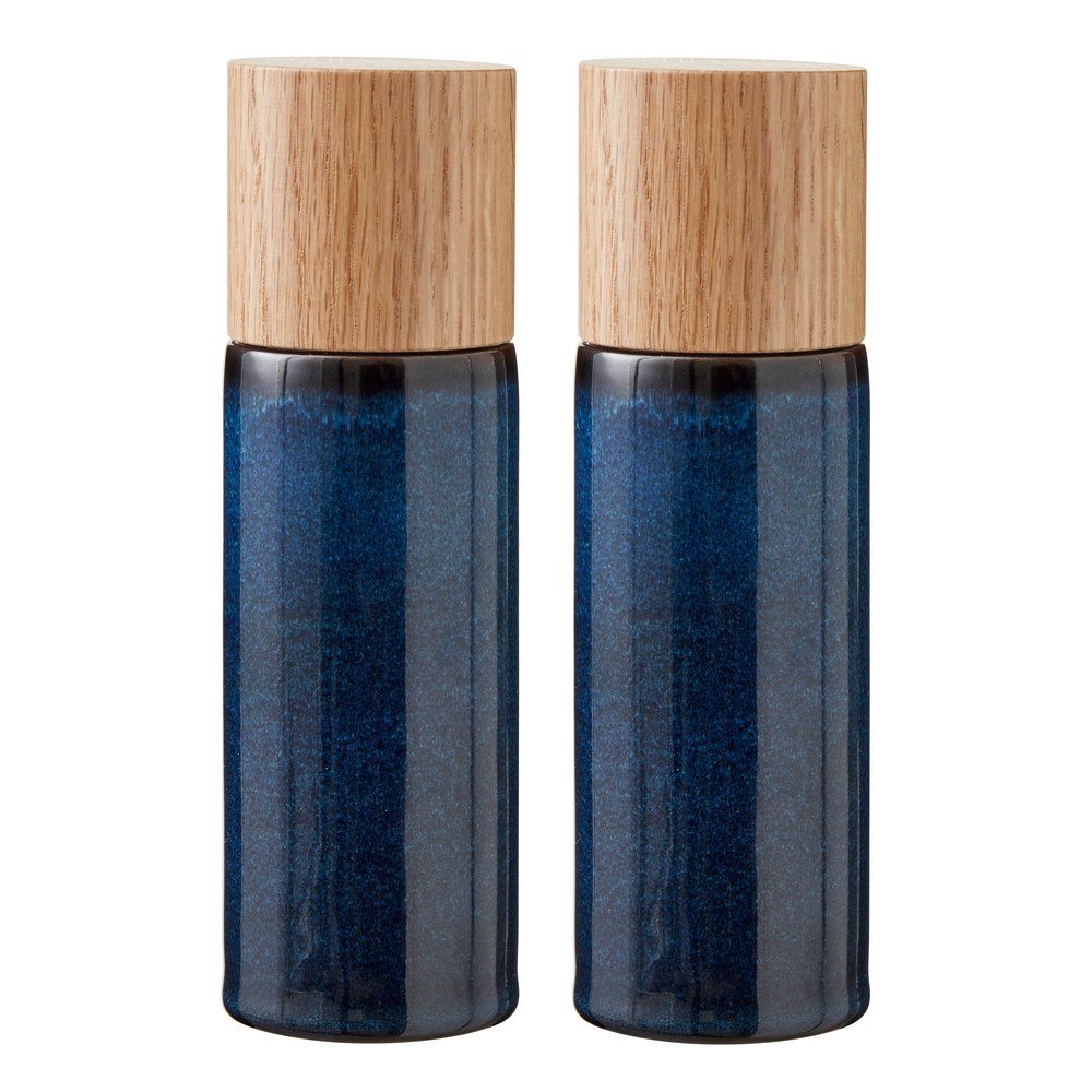 Tmavomodrá keramická súprava mlynčekov na korenie a soľ 2 ks Gastro Blue – Bitz