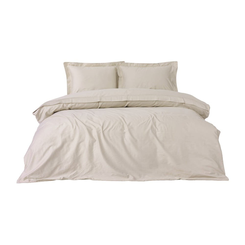 Béžové obliečky na dvojlôžko/predĺžené z bavlneného saténu 240x220 cm Elegant – Mijolnir