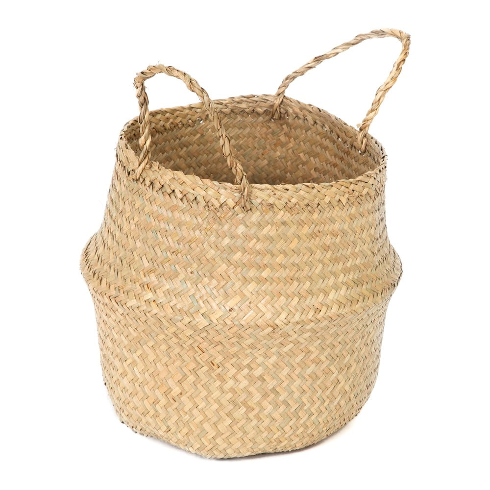 Svetlý úložný košík z morskej trávy Compactor