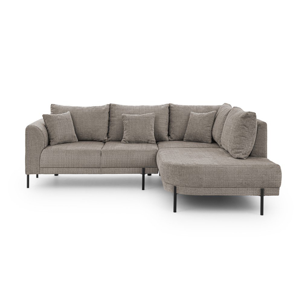 Taupe ženilková rohová pohovka (pravý roh/do L) Mauris  – Ropez