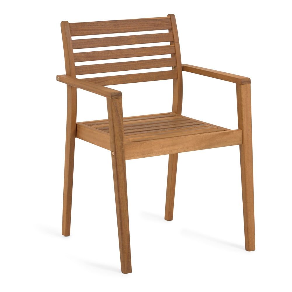 Drevená záhradná stolička v prírodnej farbe Hanzel – Kave Home