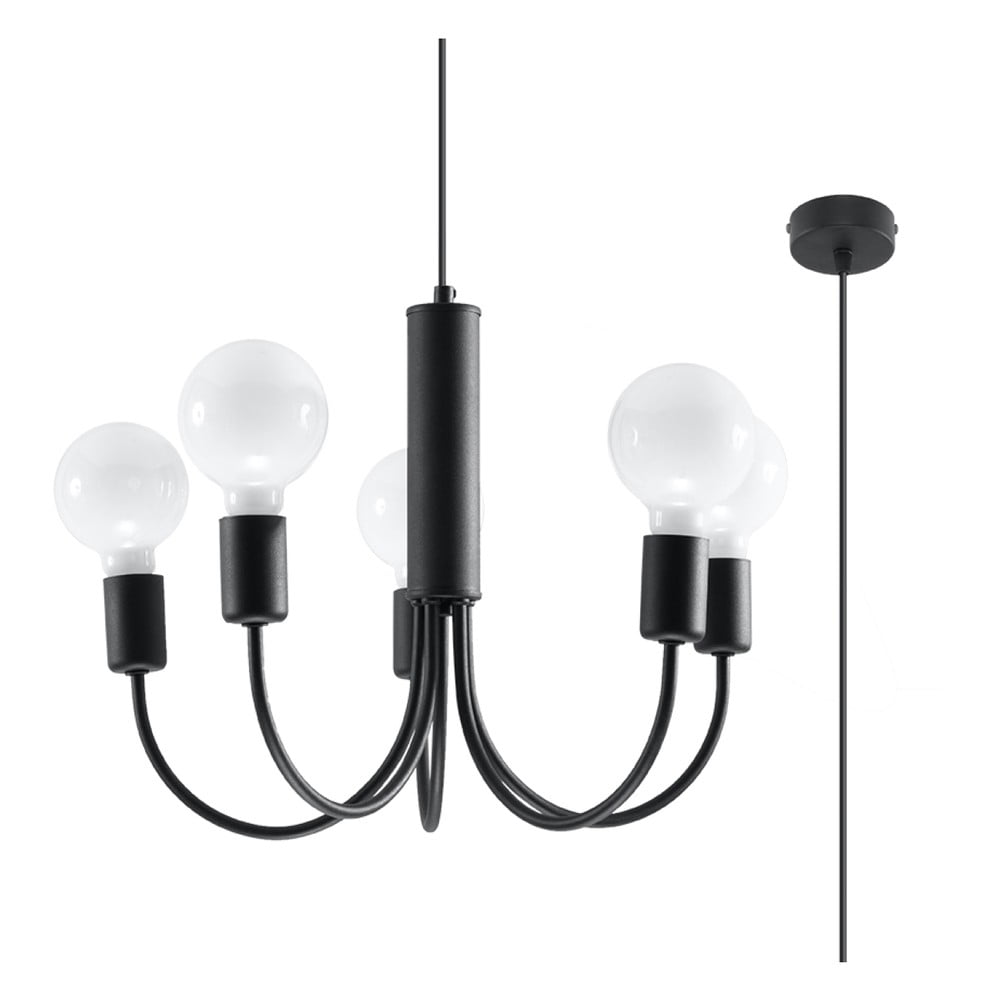 Čierne závesné svietidlo ø 45 cm Karim – Sollux