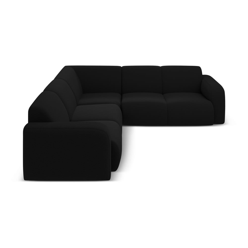 Čierna rohová pohovka z textílie bouclé (variabilná/do L) Molino – Micadoni Home
