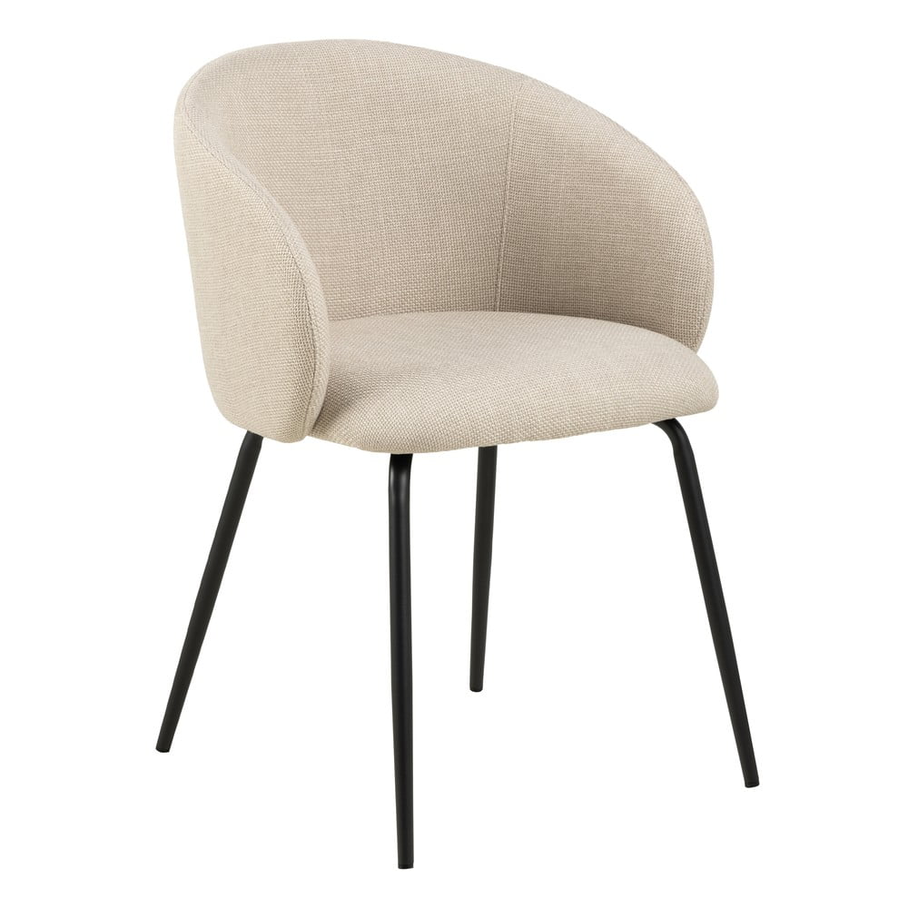 Krémovobiele čalúnené jedálenské kreslá v súprave 2 ks Eleanor – Actona