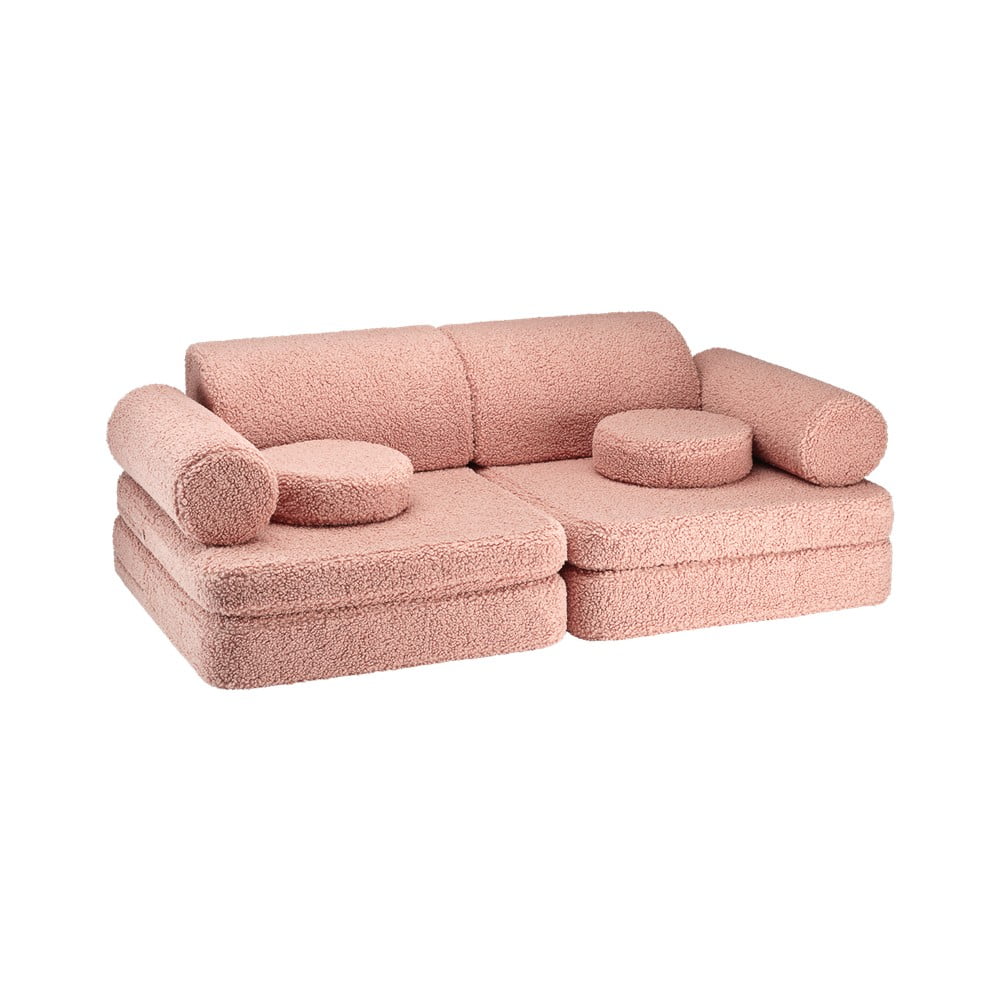 Ružová detská pohovka z textílie buklé 132 cm Settee – Wigiwama