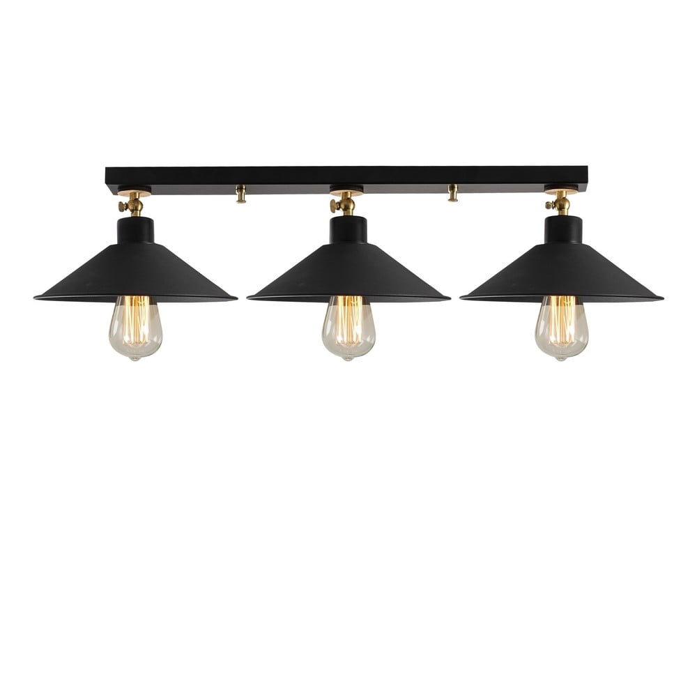 Čierne stropné svietidlo s kovovým tienidlom ø 24 cm Berceste – Opviq lights