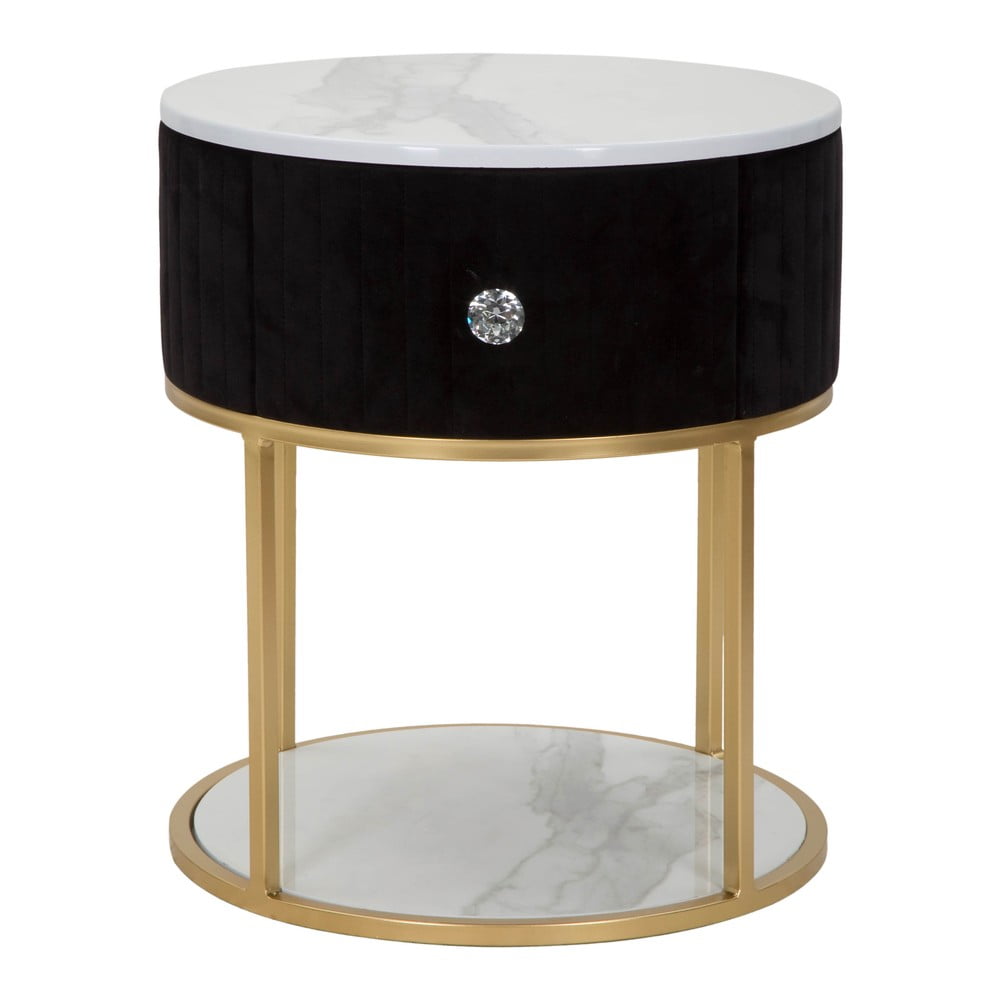 Nočný stolík v čierno-zlatej farbe Montpellier – Mauro Ferretti