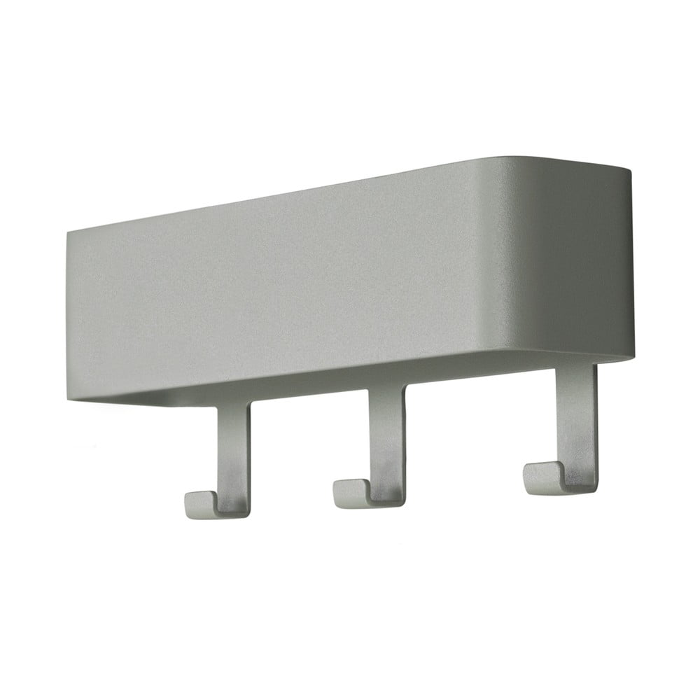 Sivozelený kovový nástenný vešiak s poličkou 27 cm Dax Play – Spinder Design