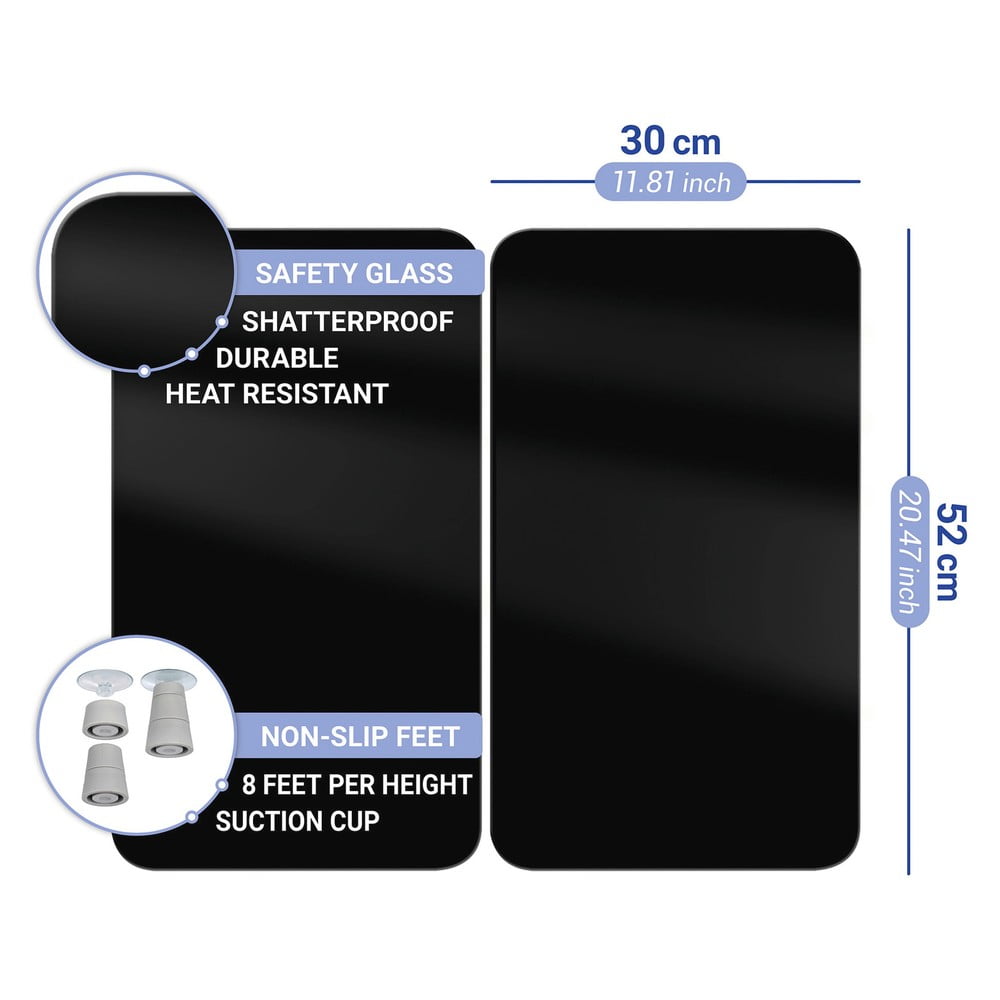 Kryty na sporák v súprave 2 ks z tvrdeného skla 30x52 cm Universal – Wenko