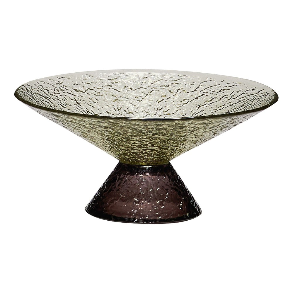 Zeleno-hnedá sklenená misa na ovocie ø 15 cm Bonbon – Hübsch