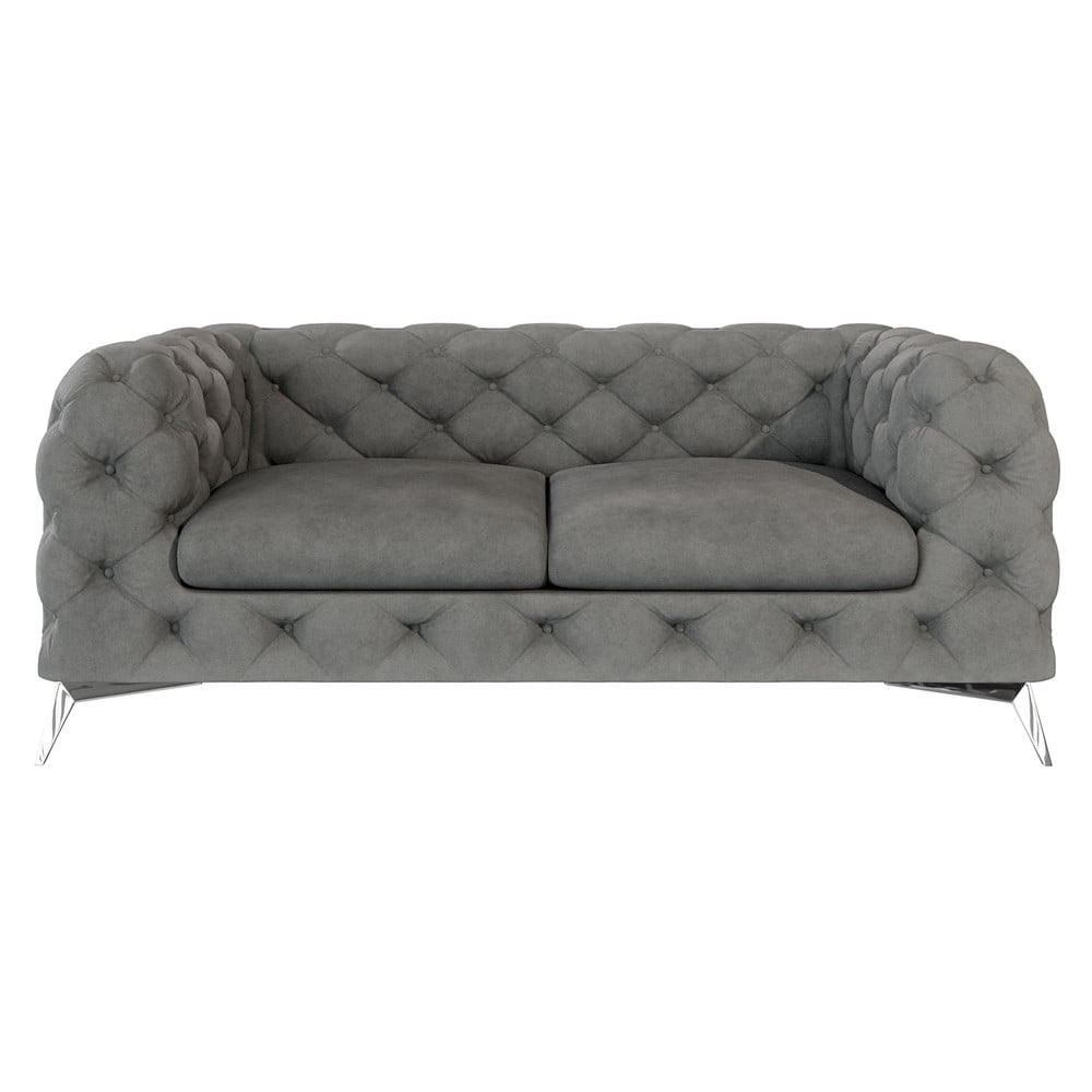 Sivá zamatová pohovka 185 cm Chelsea – Ropez