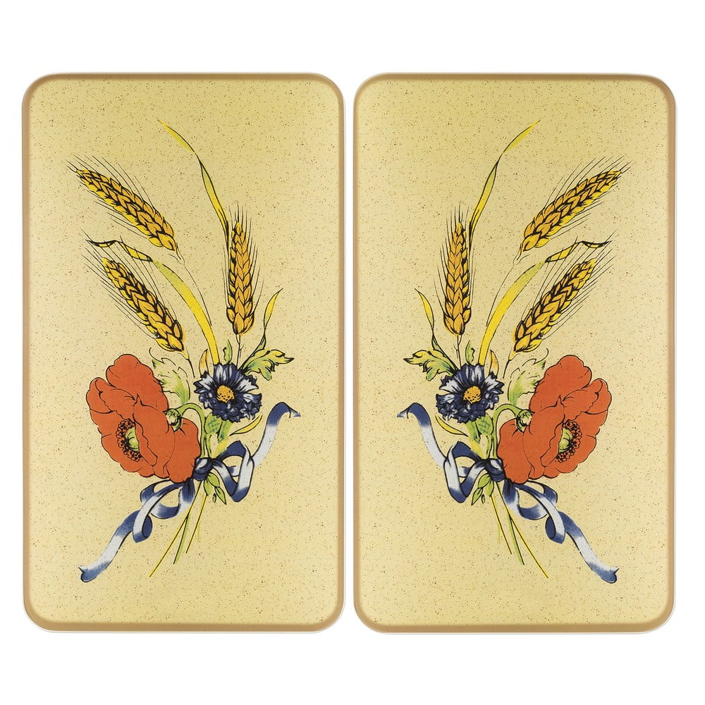 Kryty na sporák v súprave 2 ks z tvrdeného skla 52x30 cm Corn-Flowers - Maximex