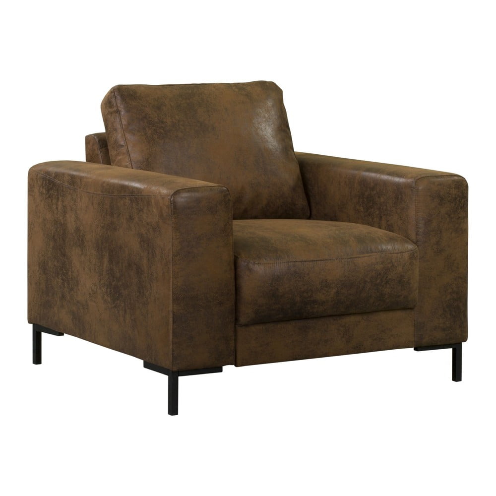 Hnedé kreslo z imitácie kože Lofty Lilly – Miuform