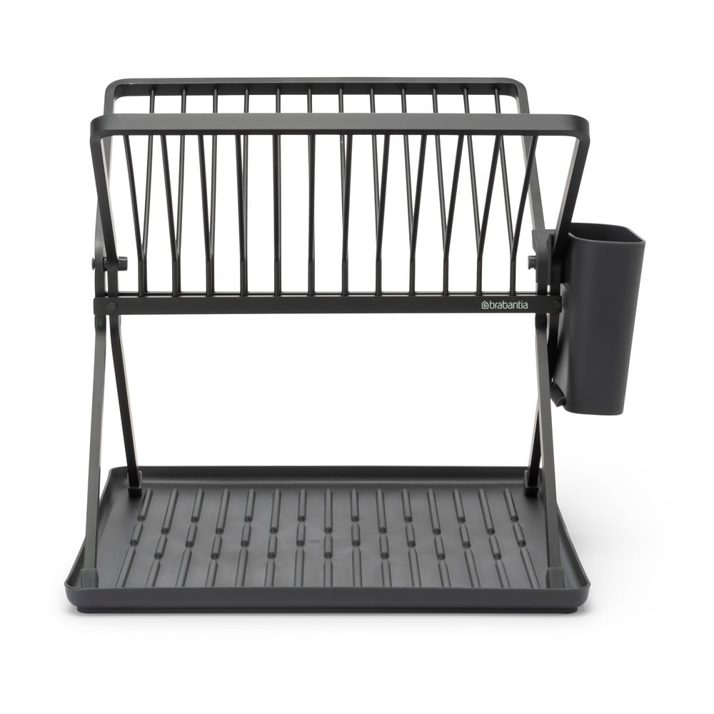 Tmavosivý kovový dvojposchodový odkvapkávač 37x33 cm – Brabantia