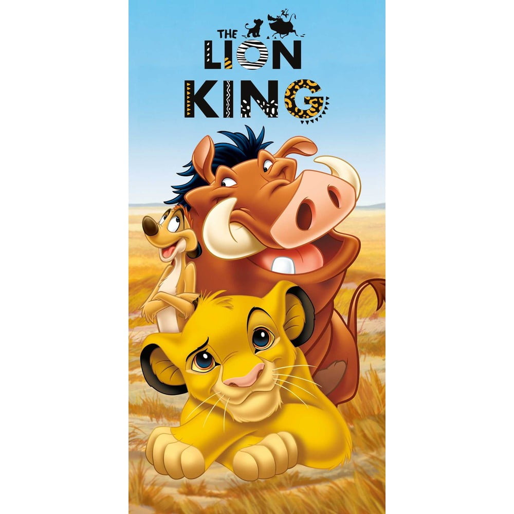 Modro-hnedá bavlnená detská osuška 70x140 cm Lion King – Jerry Fabrics