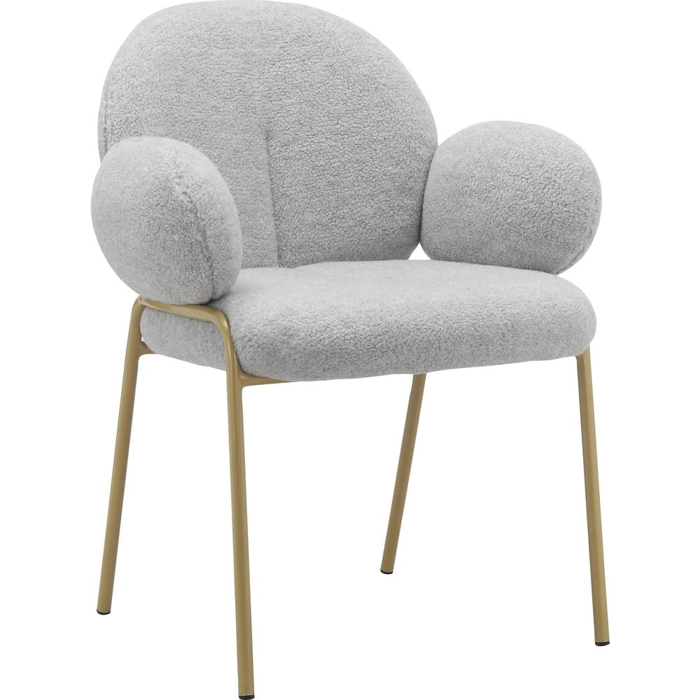 Svetlosivé čalúnené jedálenské kreslá v súprave s podrúčkami 2 ks Iwama – Støraa