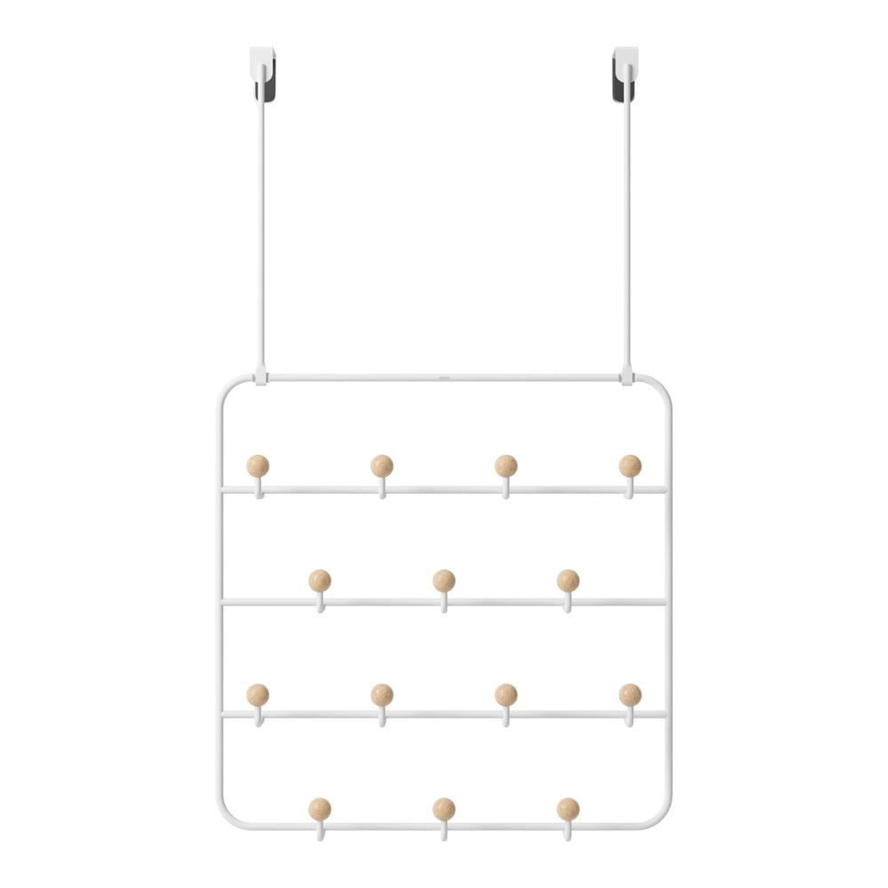 Biely prírodný kovový vešiak na dvere 36 cm Estique - Umbra