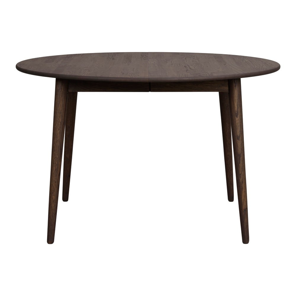 Tmavohnedý okrúhly rozkladací jedálenský stôl z dubového dreva ø 120 cm Tyler – Rowico